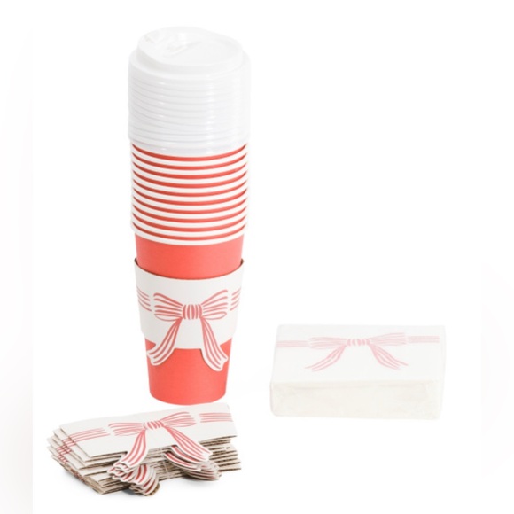 52ct Holiday Bow Napkin And Cup Set - Picture 1 of 1